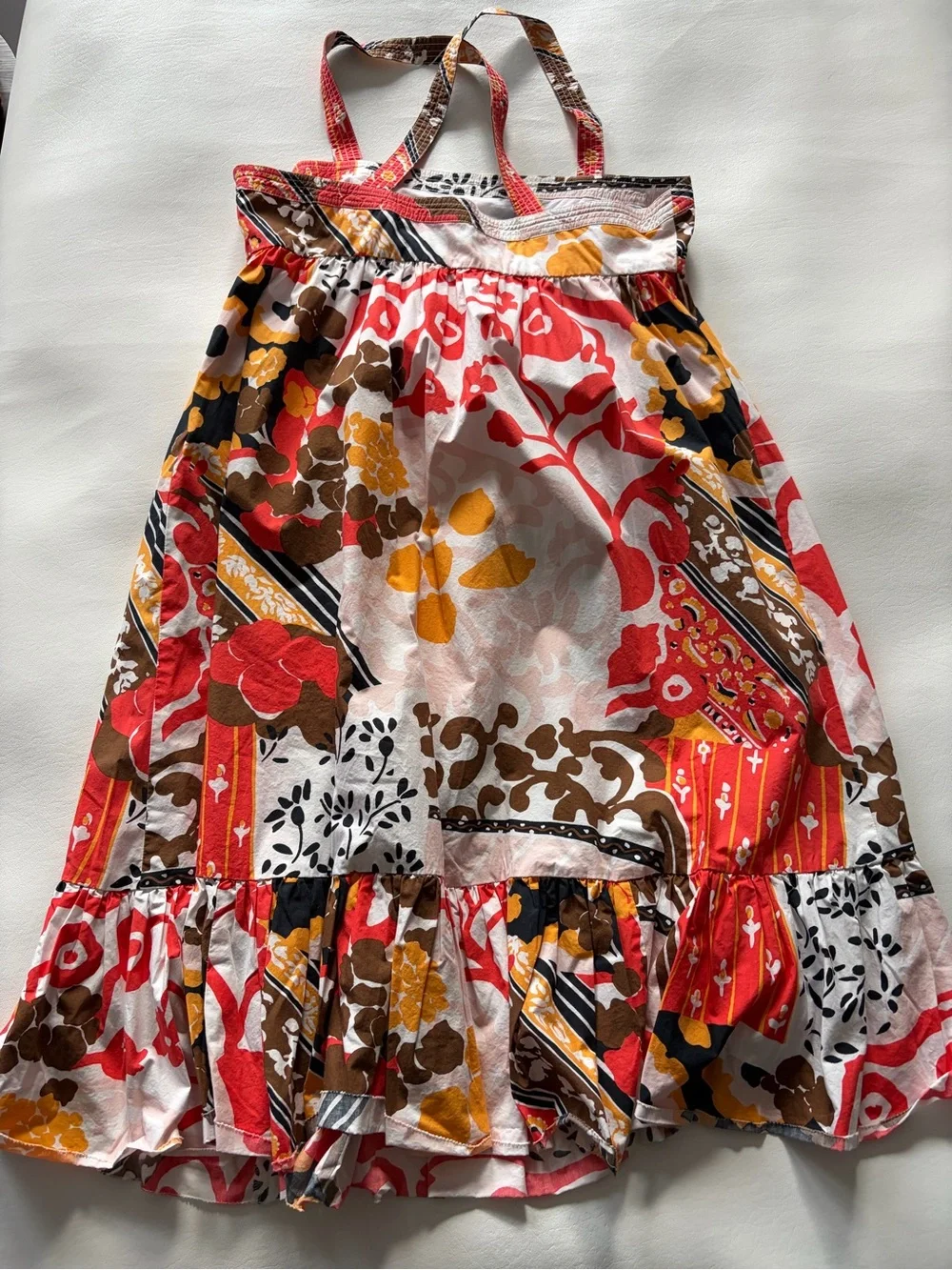 J. Crew Midi Sundress Magnificent Floral Print Boho Ruffle Cotton Colorful 10